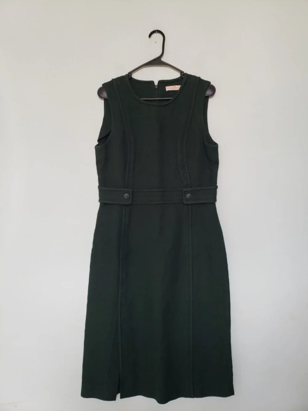 Tory Burch Womens 12 Rent The Runway Dress Green Sleeveless Fitted Twill Pencil